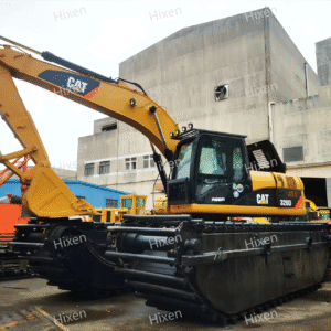 CAT Hixen excavator for construction, heavy-duty construction machinery, durable and reliable Caterpillar excavator, popular in industrial and civil engineering projects, advanced hydraulic system.
