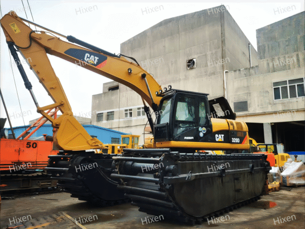 CAT Hixen excavator for construction, heavy-duty construction machinery, durable and reliable Caterpillar excavator, popular in industrial and civil engineering projects, advanced hydraulic system.