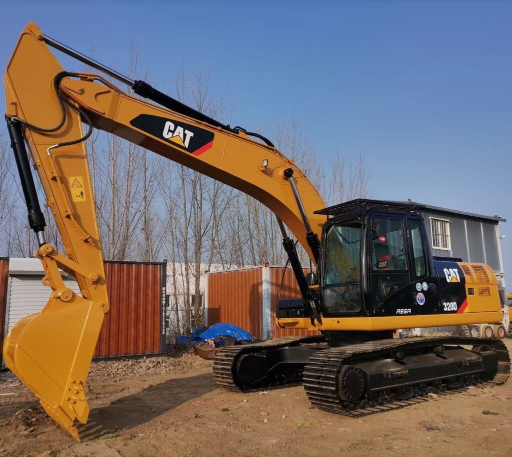 CAT HIXEN excavator working on construction site with durable tracked chassis and hydraulic arm for heavy-duty digging tasks. Perfect for industrial, mining, and excavation projects.